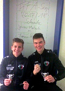 Jonas Motsch und Toni Wasylyk siegten beim mannschaftsinternen Fifa-Cup